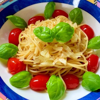 レンジで簡単フレッシュトマトのスパゲッティ(^^♪